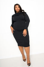 Load image into Gallery viewer, Bodycon Sweater Dress With Knot Detail