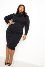 Load image into Gallery viewer, Bodycon Sweater Dress With Knot Detail