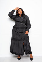 Load image into Gallery viewer, Belted Shirt Dress With Ruffle Detail