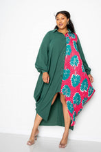 Load image into Gallery viewer, Print Drapy Shirt Maxi Dress