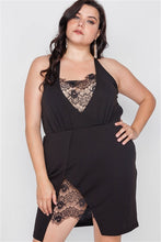 Load image into Gallery viewer, Plus Size Lace Detail Bodycon Mini Dress