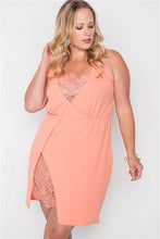 Load image into Gallery viewer, Plus Size Lace Detail Bodycon Mini Dress