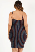 Load image into Gallery viewer, Plus Size Rainbow Striped Sleeveless Short Dress