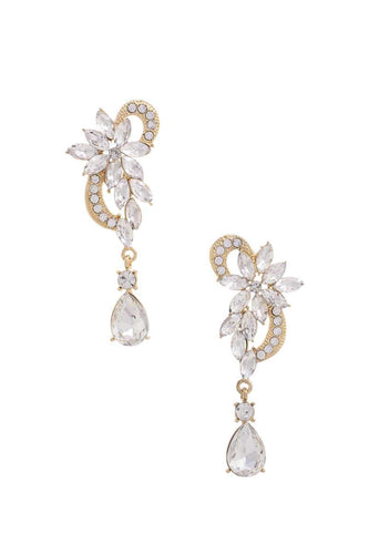 Flower Rhinestone Dangle Earring