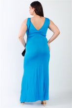 Load image into Gallery viewer, Plus V-neck Sleeveless Maxi Dress