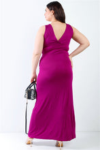 Load image into Gallery viewer, Plus V-neck Sleeveless Maxi Dress