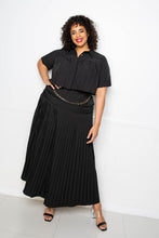 Load image into Gallery viewer, Pleated Cropped Shirt And Maxi Skirt Set