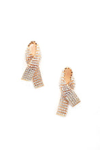 Load image into Gallery viewer, Rhinestone Awarness Bow Earring