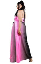 Load image into Gallery viewer, Plus Solid Cutout Halter Neck Waist Tie Maxi Dress