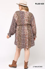 Load image into Gallery viewer, Print Mixed Dolman Sleeve Dress With Side Pockets