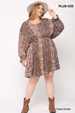 Load image into Gallery viewer, Print Mixed Dolman Sleeve Dress With Side Pockets