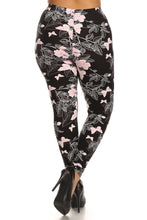 Load image into Gallery viewer, Plus Size Super Soft Peach Skin Fabric, Butterfly Graphic Printed Knit Legging With Elastic Waist Detail