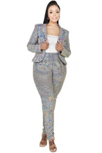 Load image into Gallery viewer, Plus Disco Metallic Sequins 2 Piece Jacket Set