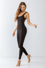 Load image into Gallery viewer, Black Sleeveless Cut-out Detail Slim Fit Jumpsuit &amp; Open Front Long Sleeve Cardigan Set
