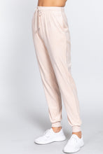 Load image into Gallery viewer, Waist Elastic Velour Long Jogger Pants