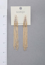 Load image into Gallery viewer, Sodajo Crystal Metal Chain Dangle Earring