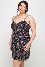 Load image into Gallery viewer, Plus Size Ditsy Floral Print On Mesh Fabric Cami Dress