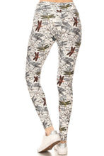Load image into Gallery viewer, Yoga Style Banded Lined Dragonfly Print, Full Length Leggings In A Slim Fitting Style With A Banded High Waist
