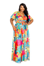 Load image into Gallery viewer, Tropical floral maxi skirt &amp; top set