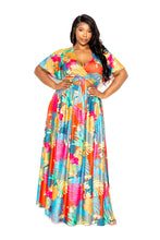 Load image into Gallery viewer, Tropical floral maxi skirt &amp; top set