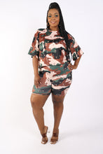 Load image into Gallery viewer, Camo Printed Crop Top And Biker Short Set