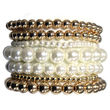 Load image into Gallery viewer, Pearl Ball Bead Bracelet Set