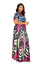 Load image into Gallery viewer, Ombre Animal Maxi Skirt &amp; Top Set