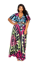 Load image into Gallery viewer, Ombre Animal Maxi Skirt &amp; Top Set