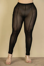 Load image into Gallery viewer, Plus Size Seam Front High Waist Mesh Leggings