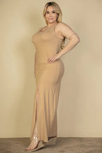 Load image into Gallery viewer, Plus Size Plunge Neck Thigh Split Maxi Dress