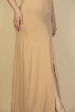 Load image into Gallery viewer, Plus Size Plunge Neck Thigh Split Maxi Dress