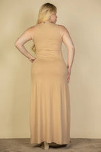 Load image into Gallery viewer, Plus Size Plunge Neck Thigh Split Maxi Dress