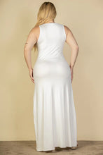 Load image into Gallery viewer, Plus Size Plunge Neck Thigh Split Maxi Dress