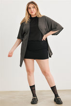 Load image into Gallery viewer, Plus Charcoal Knit Open Front Cardigan