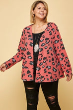 Load image into Gallery viewer, Plus Size Animal Printed Open Front Cropped Cardigan