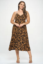 Load image into Gallery viewer, Plus Botanical Print Front Tie Maxi Dress