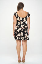 Load image into Gallery viewer, Plus Big Floral Front Tie Ruffle Mini Dress