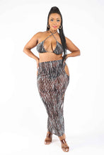 Load image into Gallery viewer, Printed Mesh Cutout Bikini And Cover Up Set