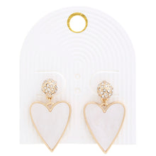 Load image into Gallery viewer, Heart Rhinestone Bead Dangle Earring