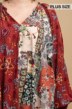 Load image into Gallery viewer, Mixed Print Front Button Long Sleeve Top