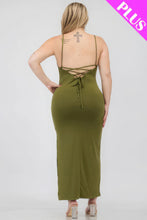 Load image into Gallery viewer, Plus Size Crisscross Back Split Thigh Maxi Dress