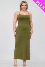 Load image into Gallery viewer, Plus Size Crisscross Back Split Thigh Maxi Dress