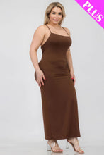 Load image into Gallery viewer, Plus Size Crisscross Back Split Thigh Maxi Dress