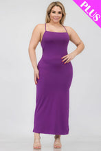 Load image into Gallery viewer, Plus Size Crisscross Back Split Thigh Maxi Dress