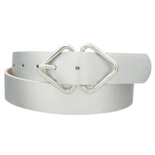 Load image into Gallery viewer, Mirrored Triangle Cracked Pu Buckle Belt