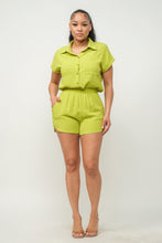 Load image into Gallery viewer, Button Down Pocket Loose Fit Top And Shorts Set