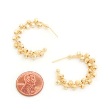 Load image into Gallery viewer, Sodajo Beaded Open Hoop Gold Dipped Earring