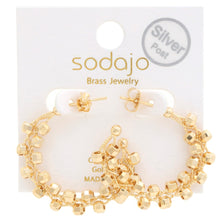 Load image into Gallery viewer, Sodajo Beaded Open Hoop Gold Dipped Earring