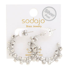 Load image into Gallery viewer, Sodajo Beaded Open Hoop Gold Dipped Earring